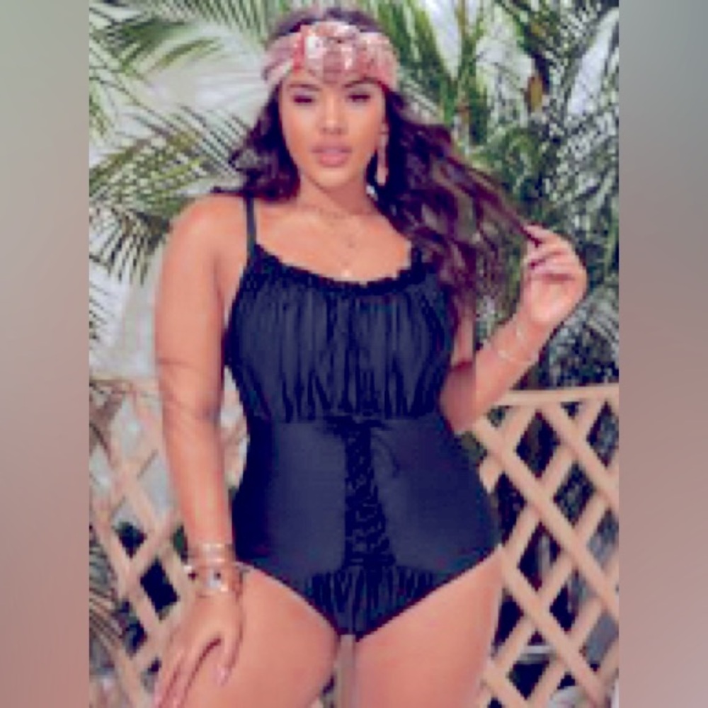 Black One Piece Swimsuit.